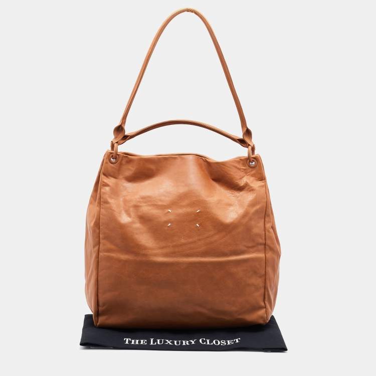 Pre Owned Maison Martin Margiela Brown Leather Shoulder Bag