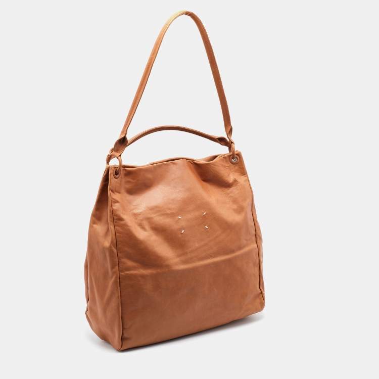 Pre Owned Maison Martin Margiela Brown Leather Shoulder Bag