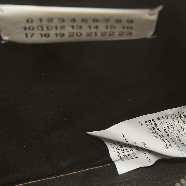 مملوكة مسبقًا Maison Martin Margiela Black Glitter and Leather Four Stich Clutch