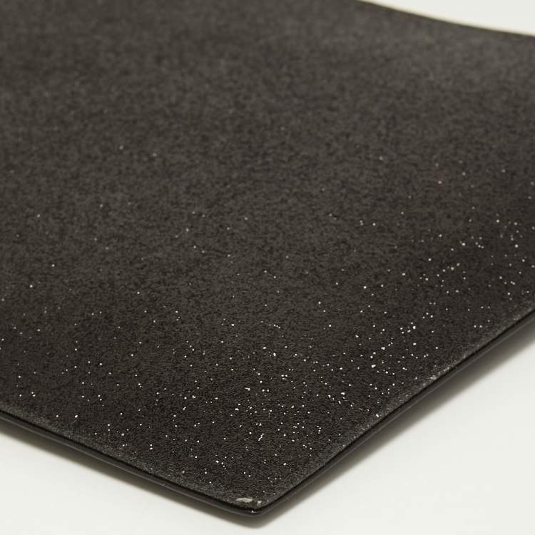 مملوكة مسبقًا Maison Martin Margiela Black Glitter and Leather Four Stich Clutch