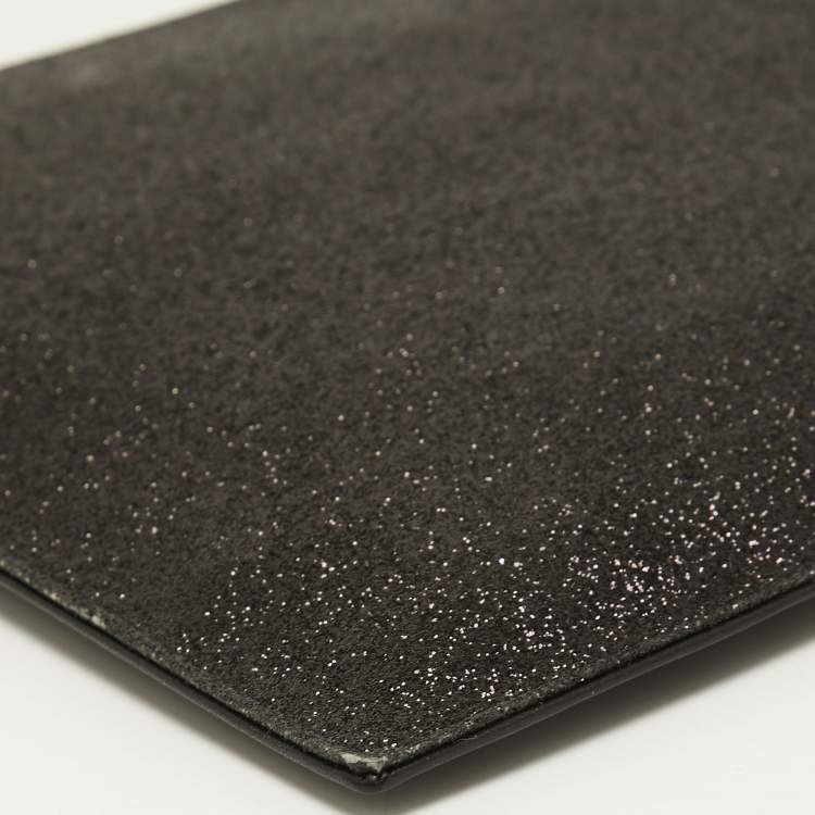 مملوكة مسبقًا Maison Martin Margiela Black Glitter and Leather Four Stich Clutch