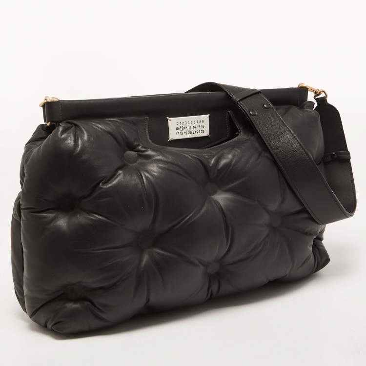 Pre Owned Maison Martin Margiela Black Leather Large Glam Sam Shoulder  Bag