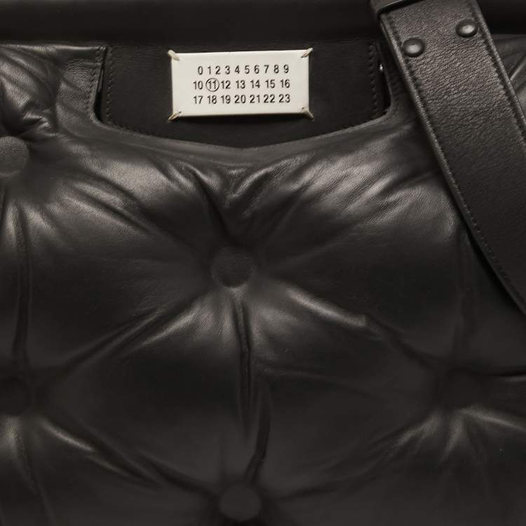 Pre Owned Maison Martin Margiela Black Leather Large Glam Sam Shoulder  Bag