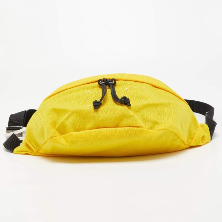 Pre Owned Maison Martin Margiela Yellow/Black Nylon and Leather Belt Bag 