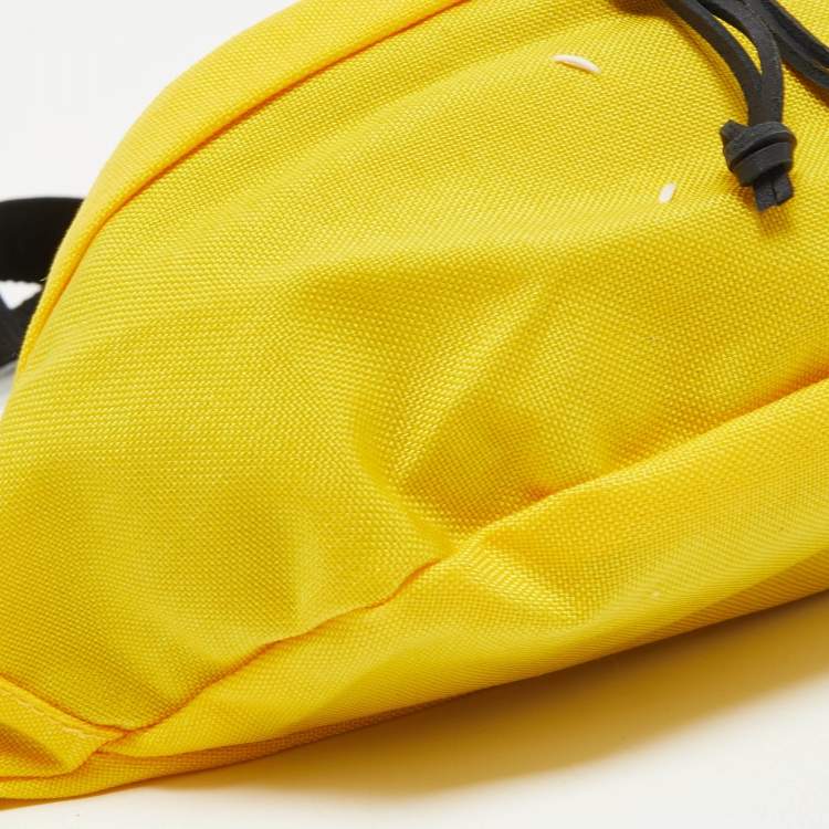 Pre Owned Maison Martin Margiela Yellow/Black Nylon and Leather Belt Bag 