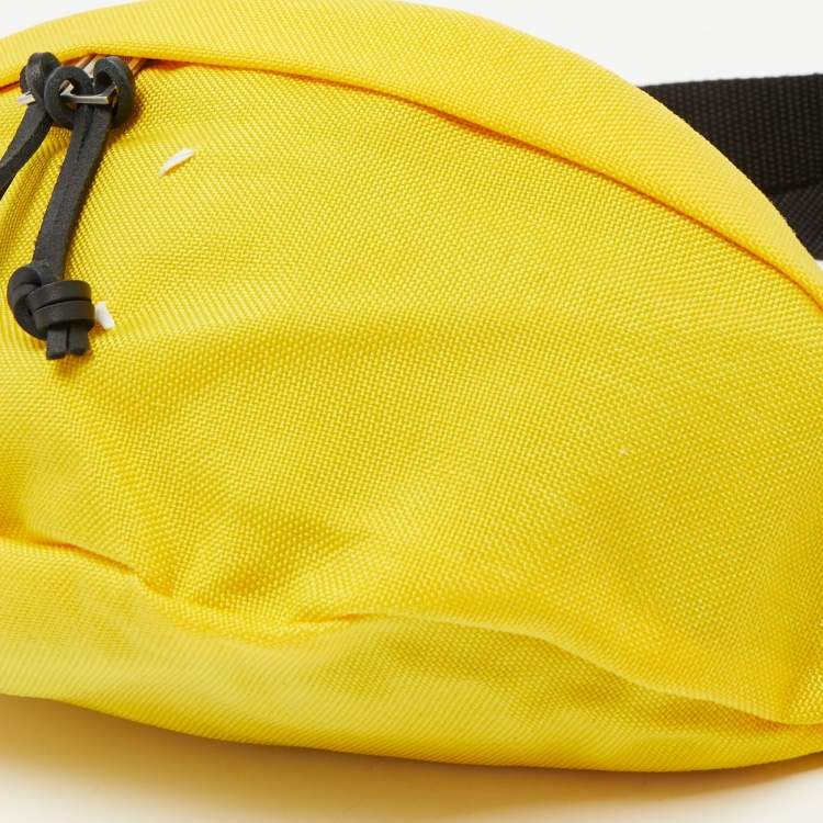 Pre Owned Maison Martin Margiela Yellow/Black Nylon and Leather Belt Bag 
