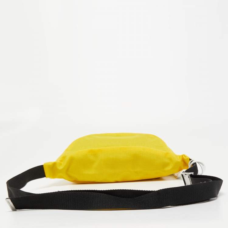 Pre Owned Maison Martin Margiela Yellow/Black Nylon and Leather Belt Bag 