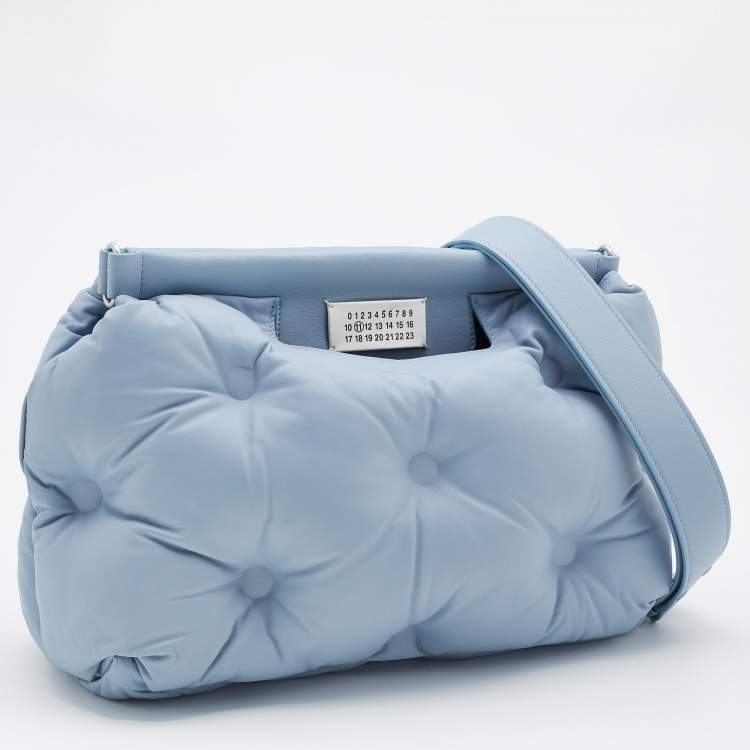 Pre Owned Maison Martin Margiela Blue Leather Glam Sam Shoulder Bag