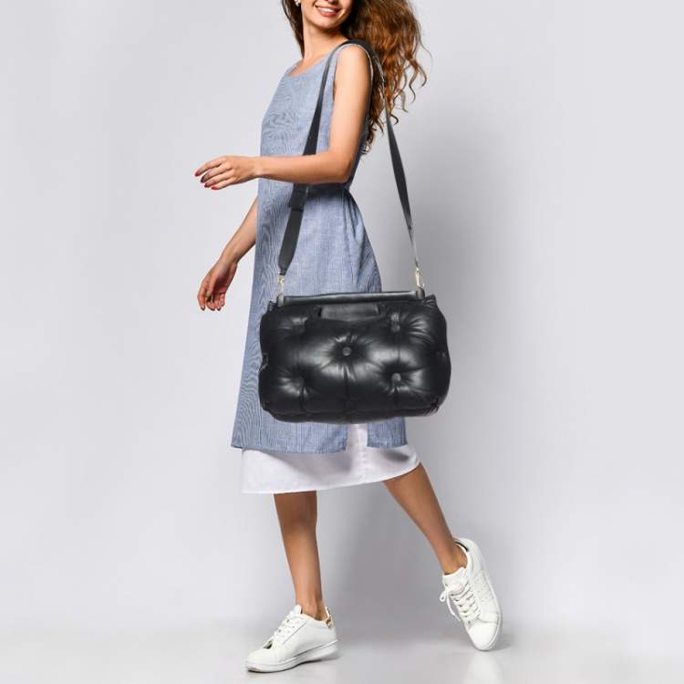 Pre Owned Maison Martin Margiela Black Leather  Glam Sam Bag