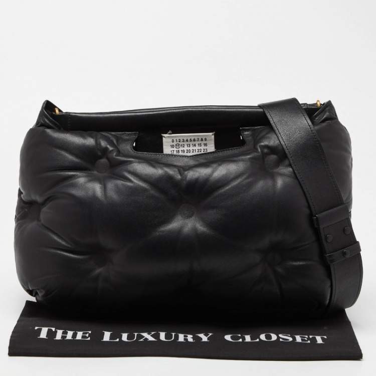 Pre Owned Maison Martin Margiela Black Leather  Glam Sam Bag