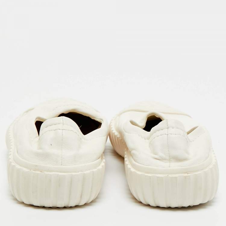 Pre Owned Maison Martin Margiela White Leather Slip On Sneakers Size 36