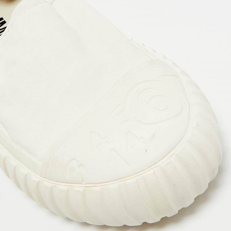 Pre Owned Maison Martin Margiela White Leather Slip On Sneakers Size 36