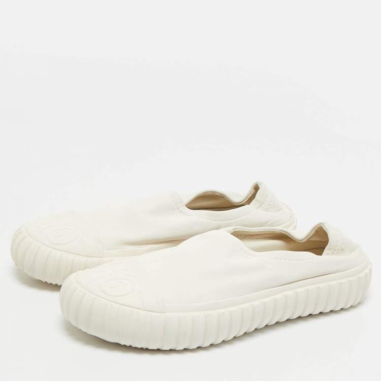 Pre Owned Maison Martin Margiela White Leather Slip On Sneakers Size 36