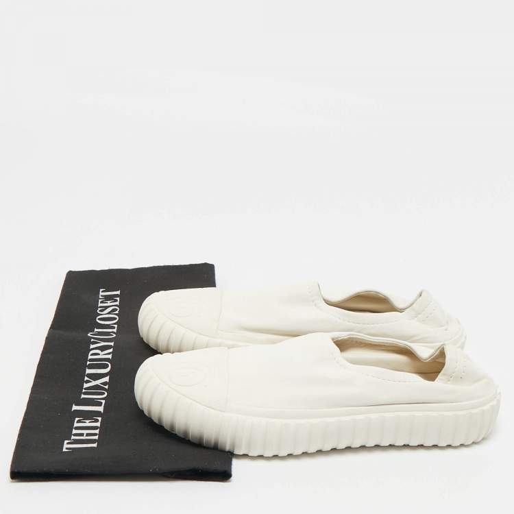 Pre Owned Maison Martin Margiela White Leather Slip On Sneakers Size 36