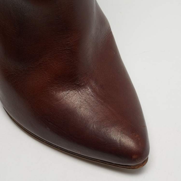 مملوكة مسبقًا Maison Martin Margiela Size 38 Brown Leather Knee Length Boots