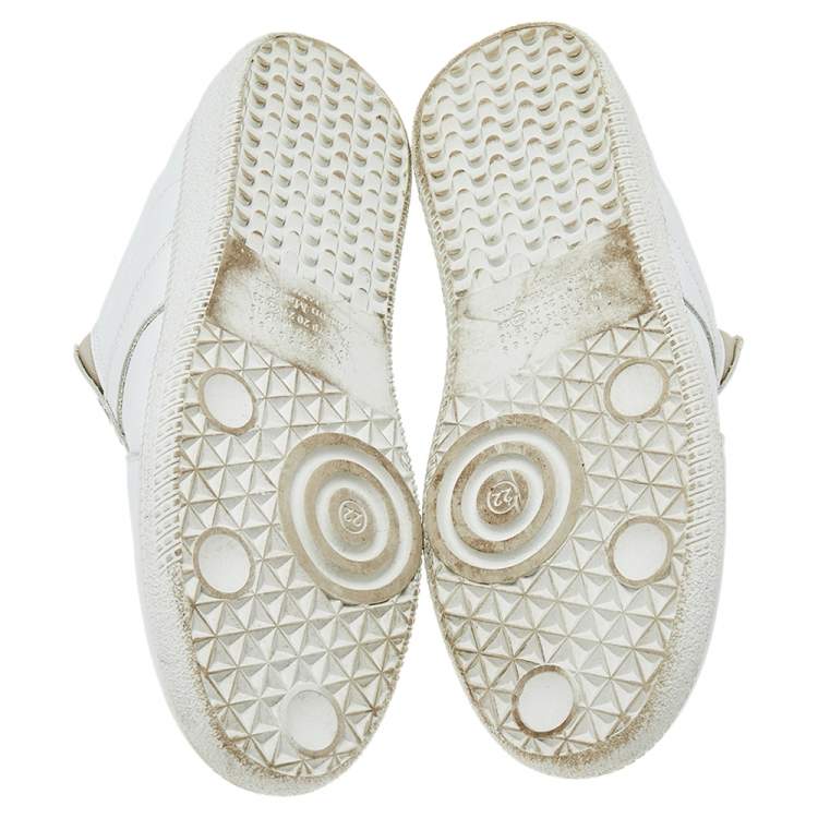 Pre Owned Maison Martin Margiela White Leather Slip on Sneakers Size 39