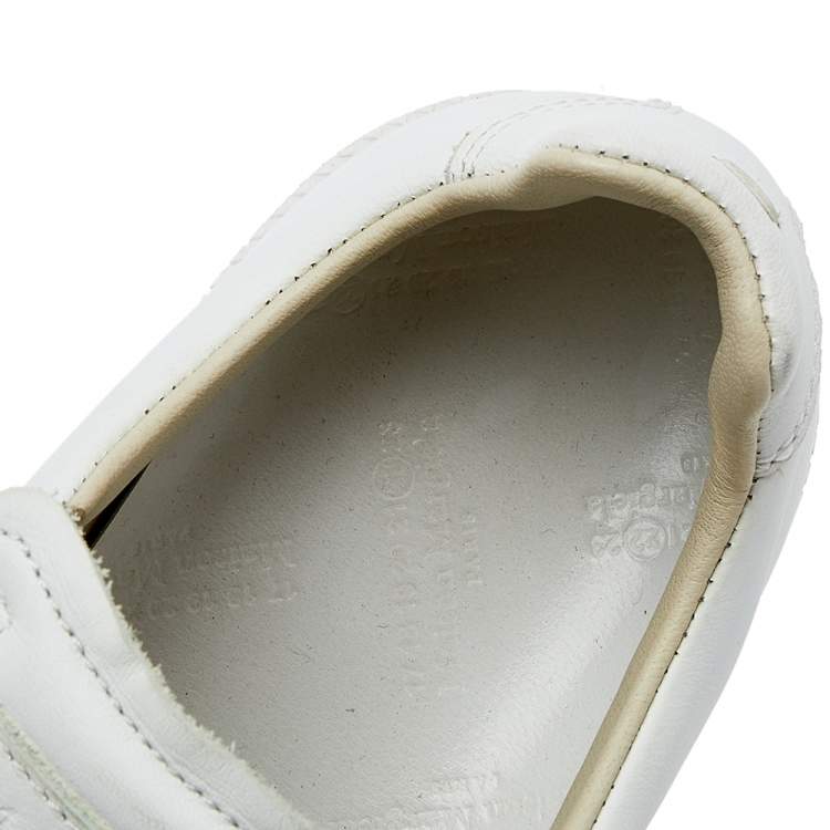 Pre Owned Maison Martin Margiela White Leather Slip on Sneakers Size 39