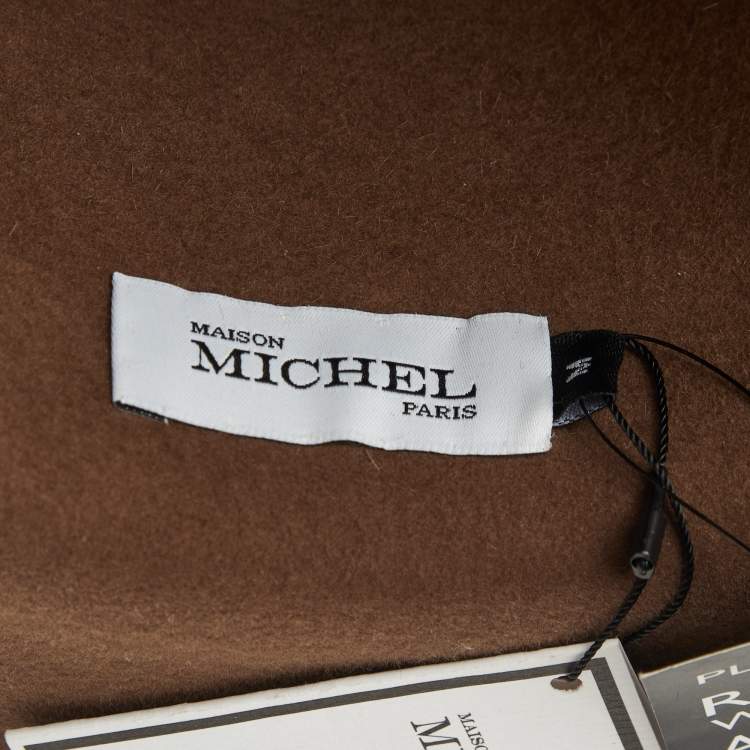 Pre Owned Maison Michel Paris Dusty Beige Felt Trent Hat M