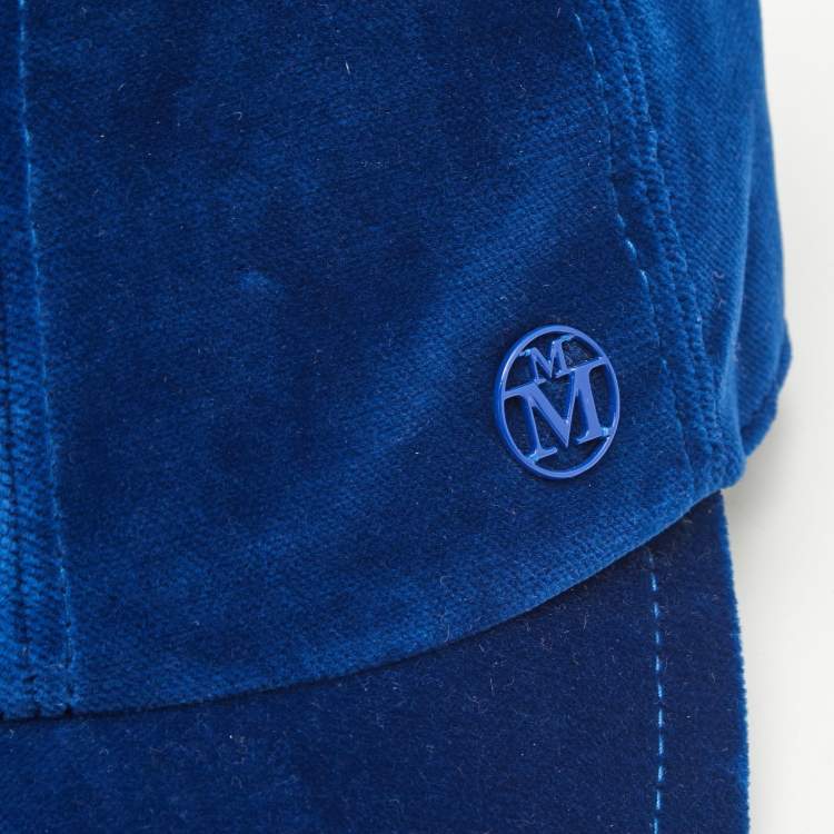 مملوكة مسبقًا Maison Michel Paris Blue Velvet Tiger Cap M