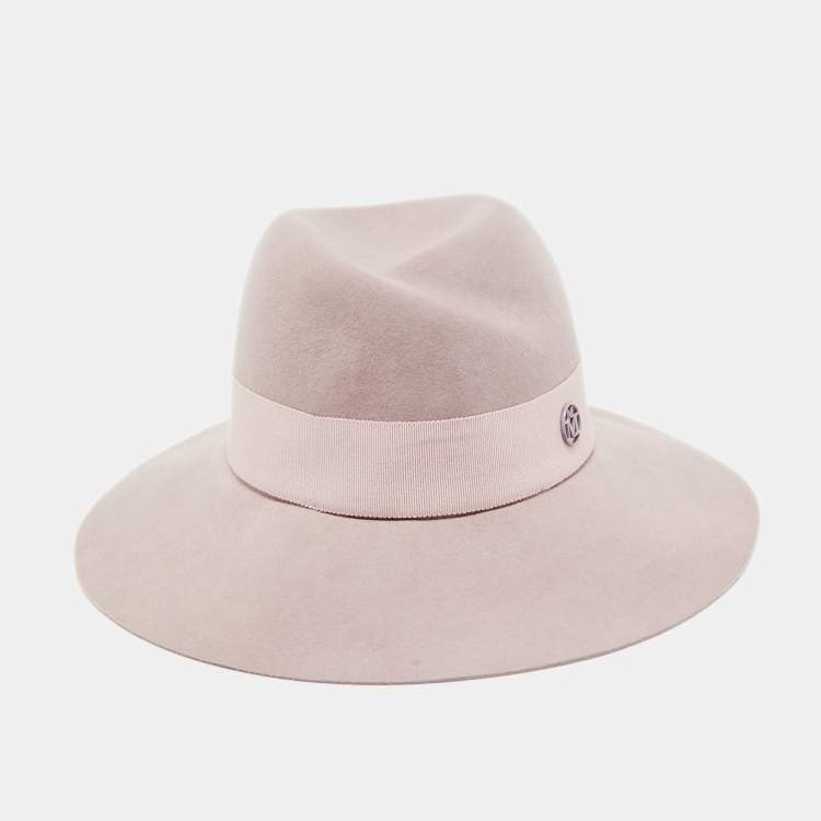 Pre Owned Maison Michel Paris Lavender Felt Virginie Fedora Hat S