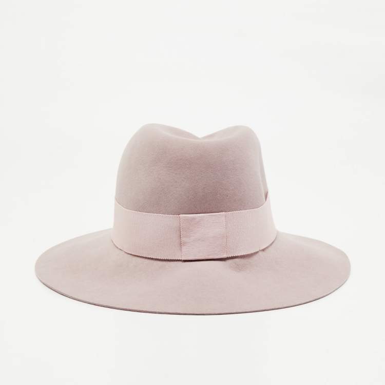 Pre Owned Maison Michel Paris Lavender Felt Virginie Fedora Hat S