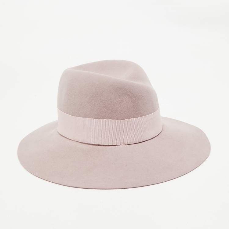 Pre Owned Maison Michel Paris Lavender Felt Virginie Fedora Hat S