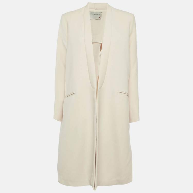 Pre Owned Maison Rabih Kayrouz Beige Wool Slit Detail Overcoat XS