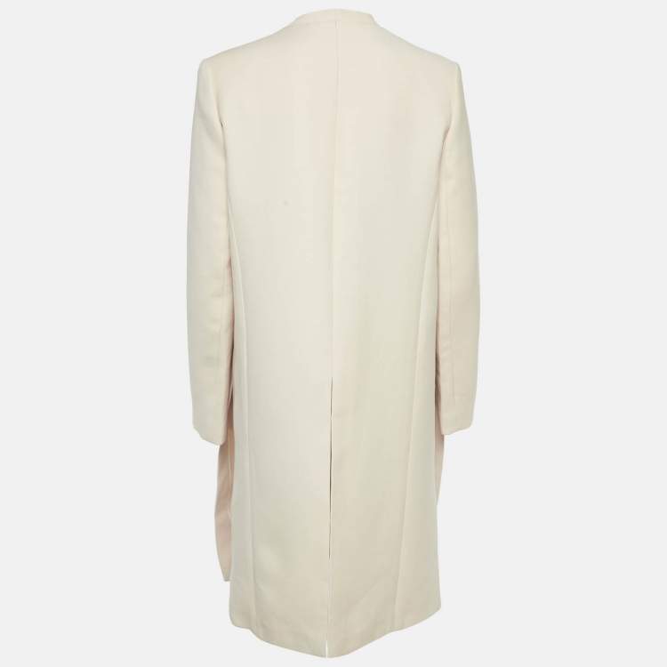 Pre Owned Maison Rabih Kayrouz Beige Wool Slit Detail Overcoat XS