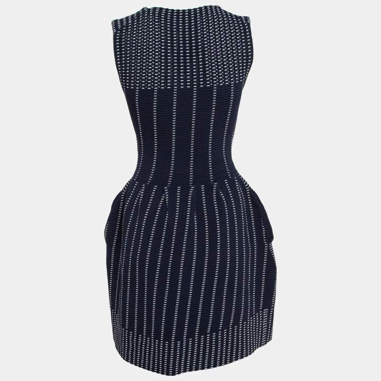 Pre Owned Maje Navy Blue Stripe Stretch Knit Moulante Nuit Dress S
