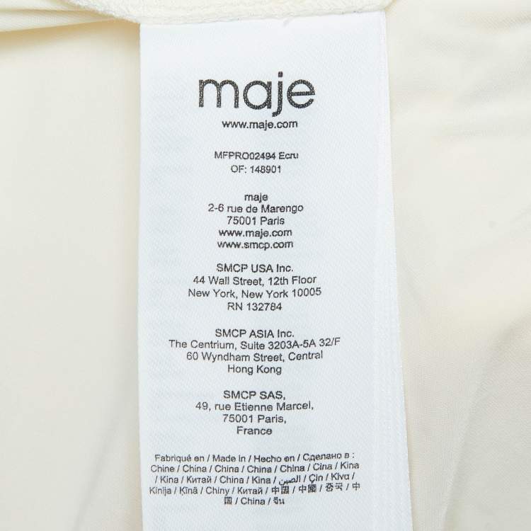 مملوكة مسبقًا Maje Cream Crochet Guipure Lace-Up Back Midi Dress M