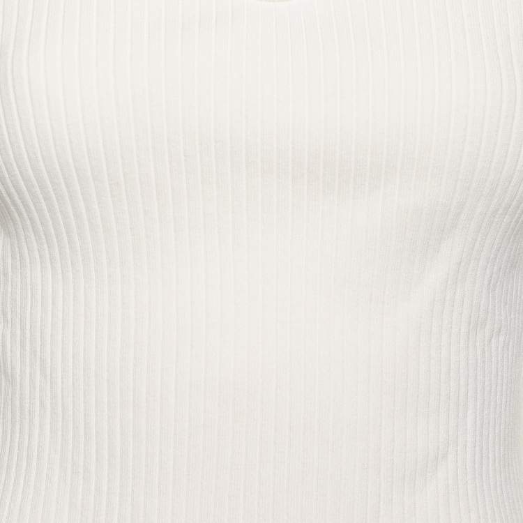 Pre Owned Maje White Cut Out Rib Knit Embellished Top M