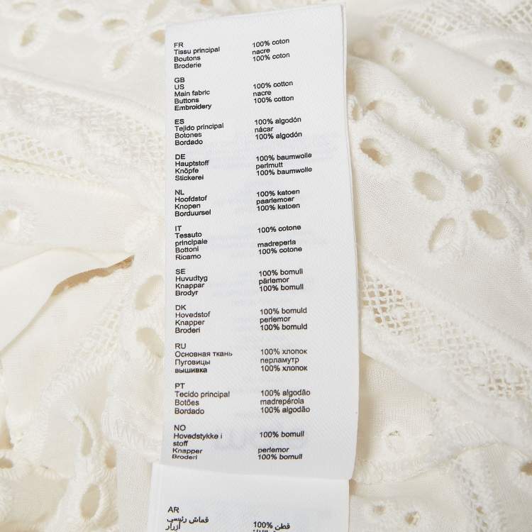 Pre Owned Maje White Broderie Anglaise Cotton Shirt L