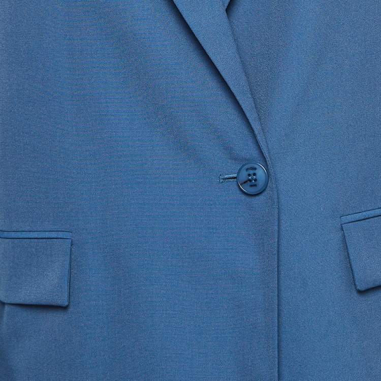 Pre Owned Maje Blue Crepe Straight Tailored Blazer M