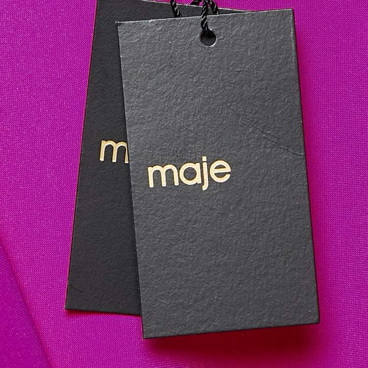 Pre Owned Maje Purple Jersey V-Neck Bodysuit S