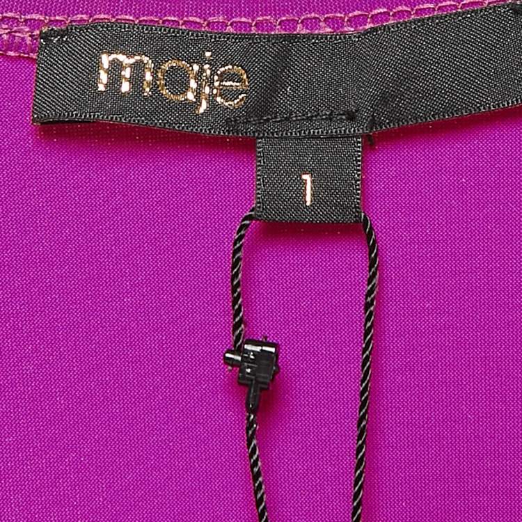 Pre Owned Maje Purple Jersey V-Neck Bodysuit S