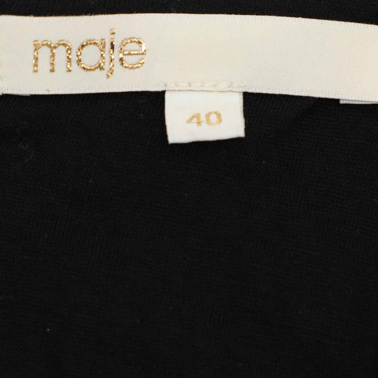 Pre Owned Maje Black/White Tweed Sleeveless Jumpsuit XXS