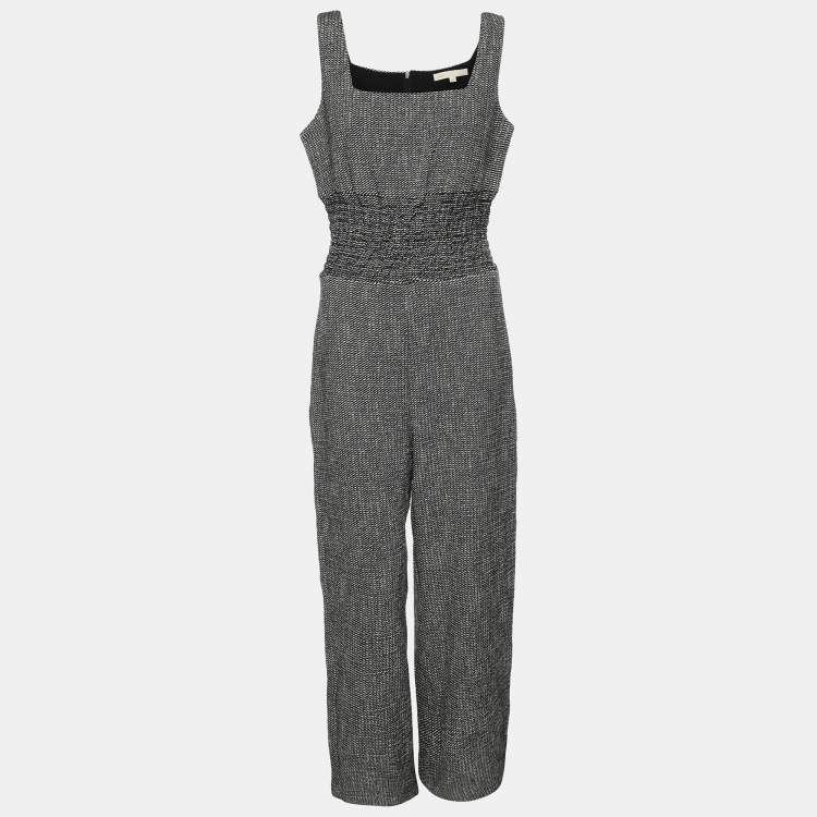 Maje Black White Tweed Sleeveless Jumpsuit XXS Maje The Luxury Closet