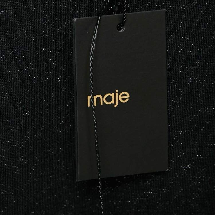Pre Owned Maje Black Lurex Knit Mesh Ruched Ralone Mini Dress M