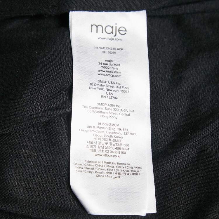 Pre Owned Maje Black Lurex Knit Mesh Ruched Ralone Mini Dress M