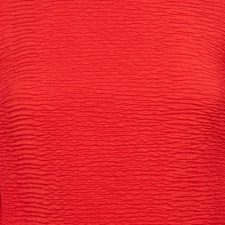 Pre Owned Maje Red Textured Crepe Bow Detail Mini Dress S