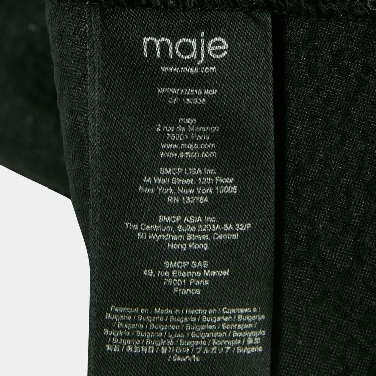 Pre Owned Maje Black Sequin Lurex Tweed Mini Dress XS