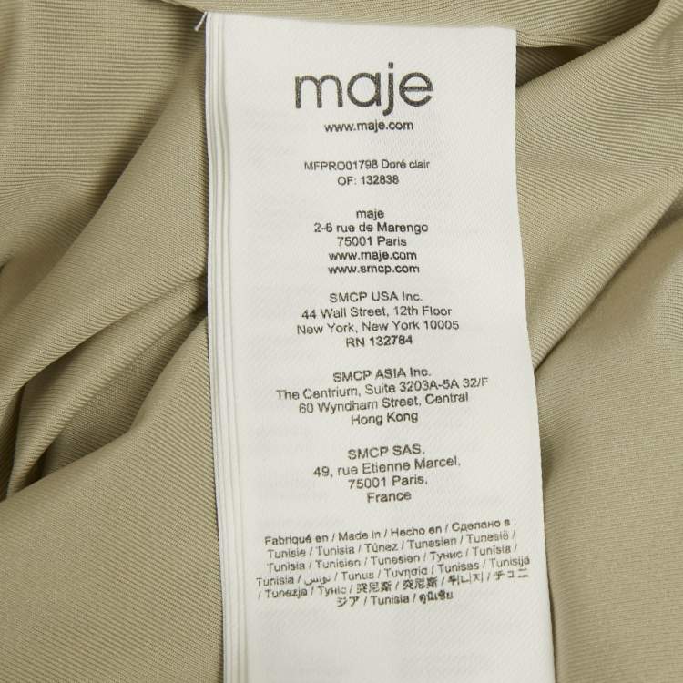 Pre Owned Maje Grey Lurex Plisse Long Dress M