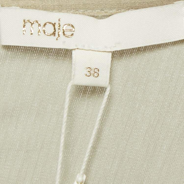 Pre Owned Maje Grey Lurex Plisse Long Dress M