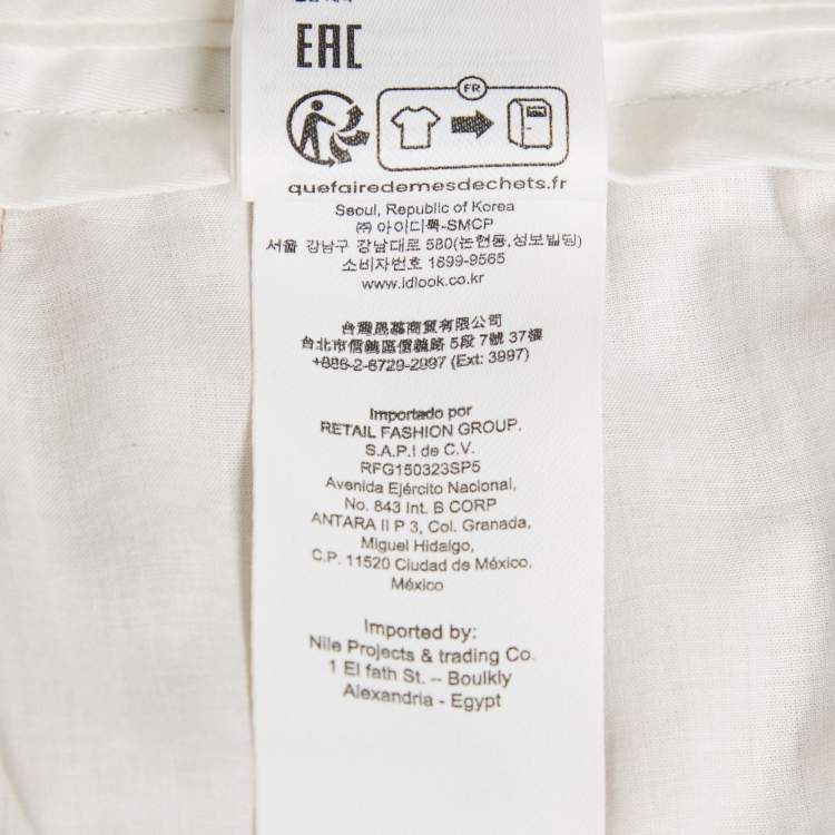 Pre Owned Maje Brown Striped Wool Blend Trousers L