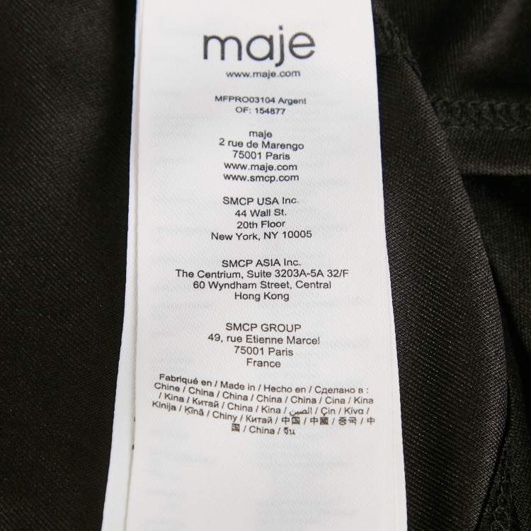Pre Owned Maje Metallic Lamé Gathered Mini Dress S