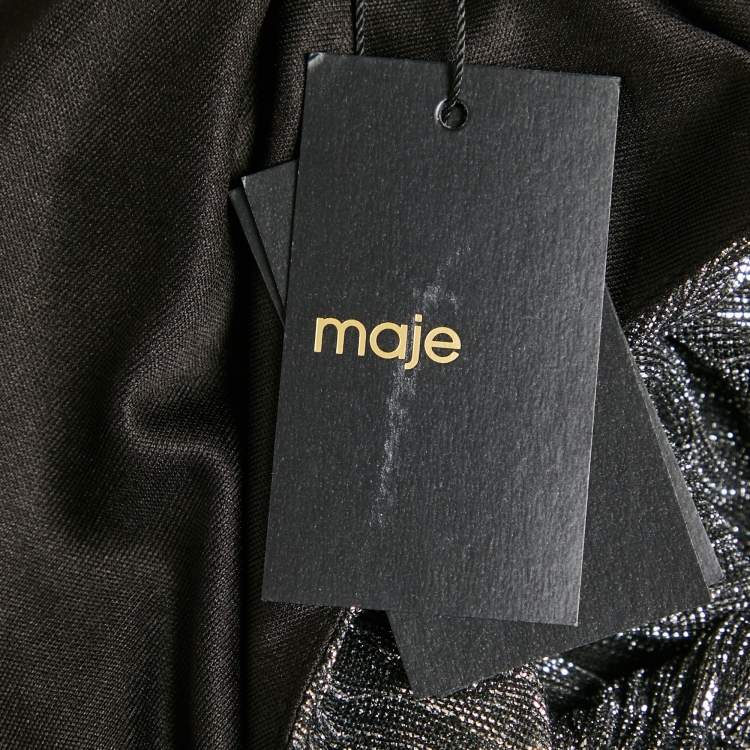 Pre Owned Maje Metallic Lamé Gathered Mini Dress S