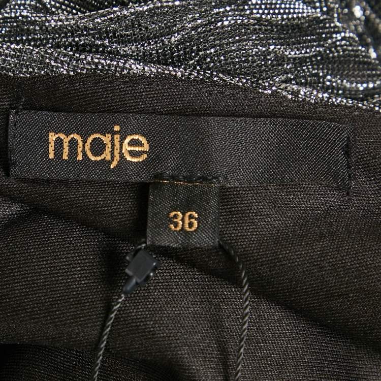 Pre Owned Maje Metallic Lamé Gathered Mini Dress S