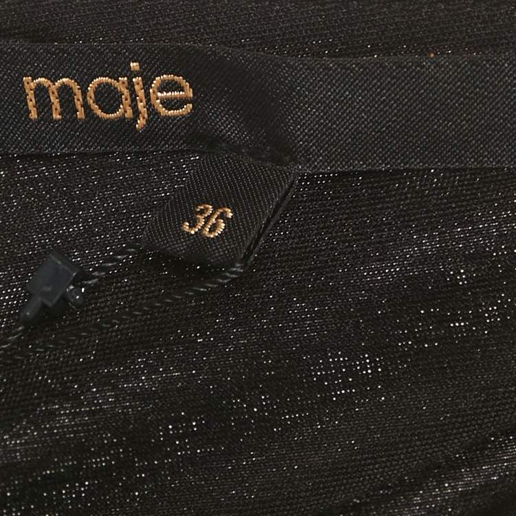 Pre Owned Maje Metallic Lamé Gathered Mini Dress S