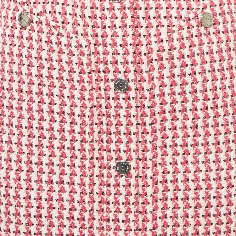 Pre Owned Maje Pink Tweed Mini Skirt XS