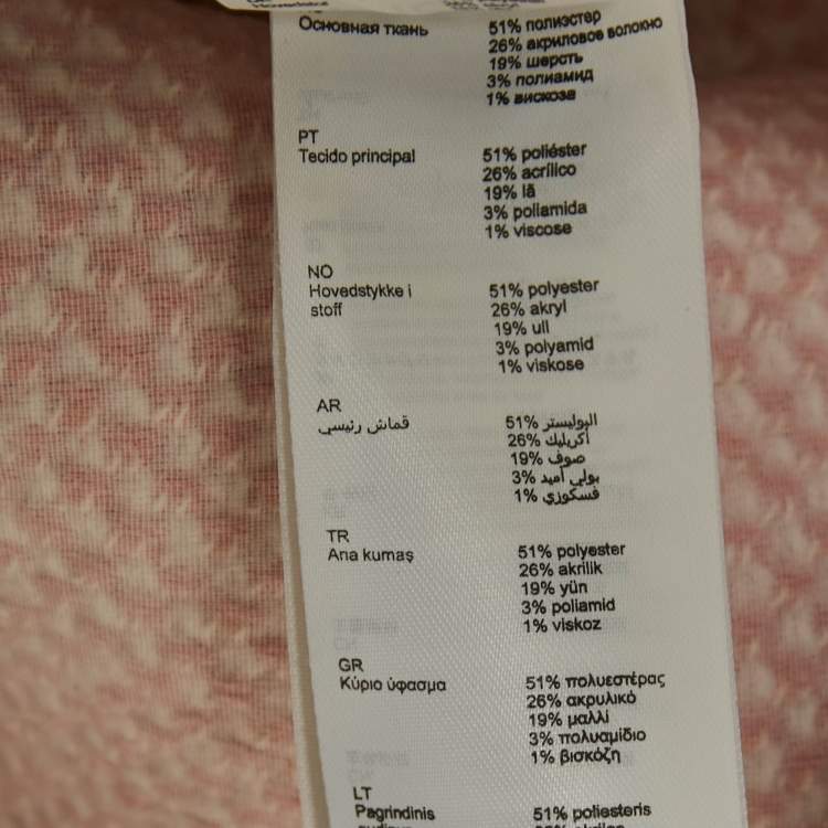 Pre Owned Maje Pink Tweed Rirosila Mini Dress M